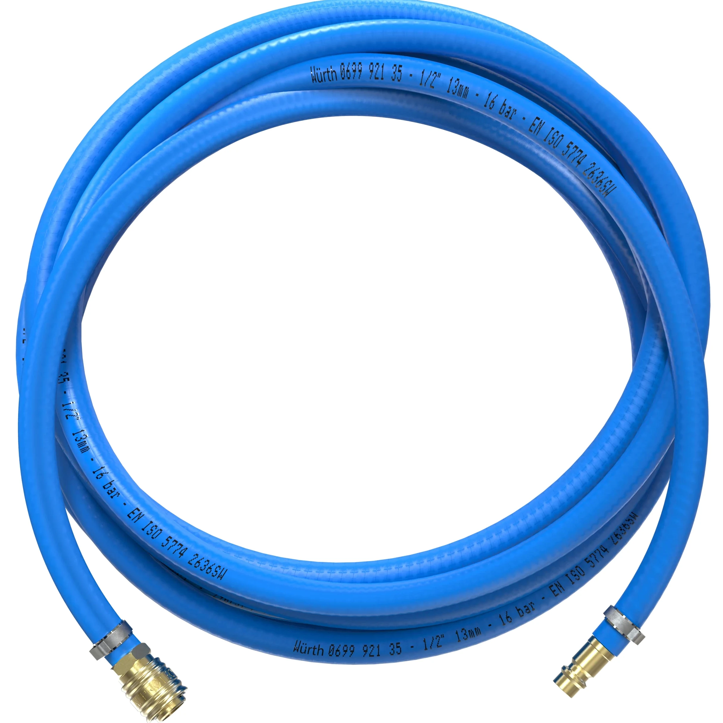 AUPROTEC Druckluftschlauch Set 13mm Ø Innen 3m PVC-Schlauch I Mit Messing Schnellkupplung für Druckluft-Kompressor I Würth Kompressorschlauch hochflexibel