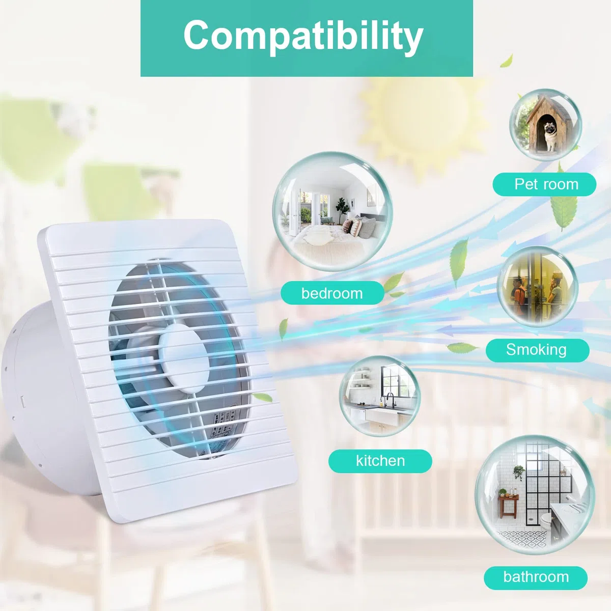 FanGoFast Badlüfter 100mm, Abluftventilator Leiser mit Rücklaufklappe, 12W Leistungsstarke Wandventilator Lüfter für Küche Bad Gewächshaus Garage
