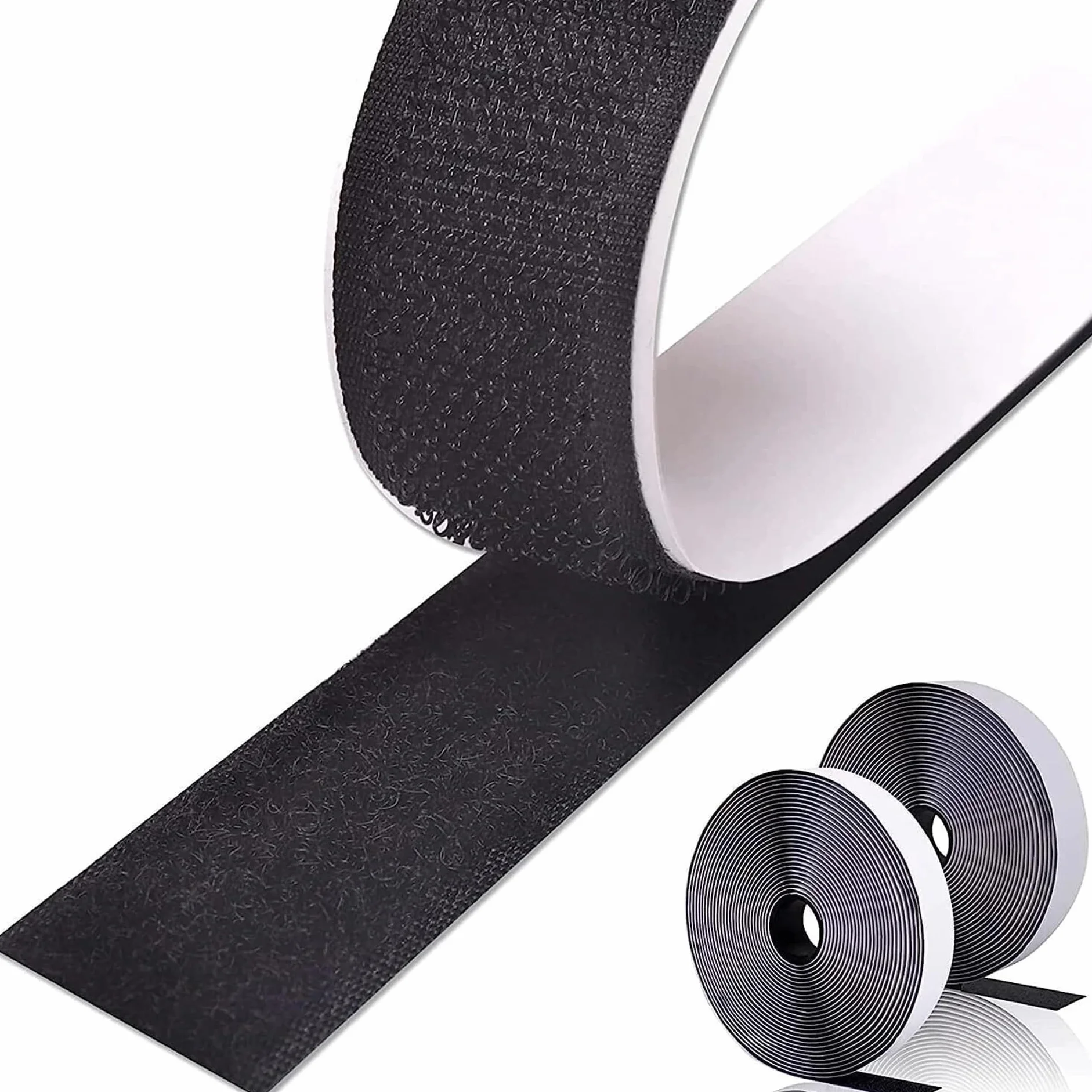 Klettband Selbstklebend Schwarz Extra Stark [10 Meter x 50 mm] – Wiederverwendbarer Klettverschluss für Stoff und Glatte Flächen Robust Zuschneidbar Langlebig für Haushalt Werkstatt Wohnmobil