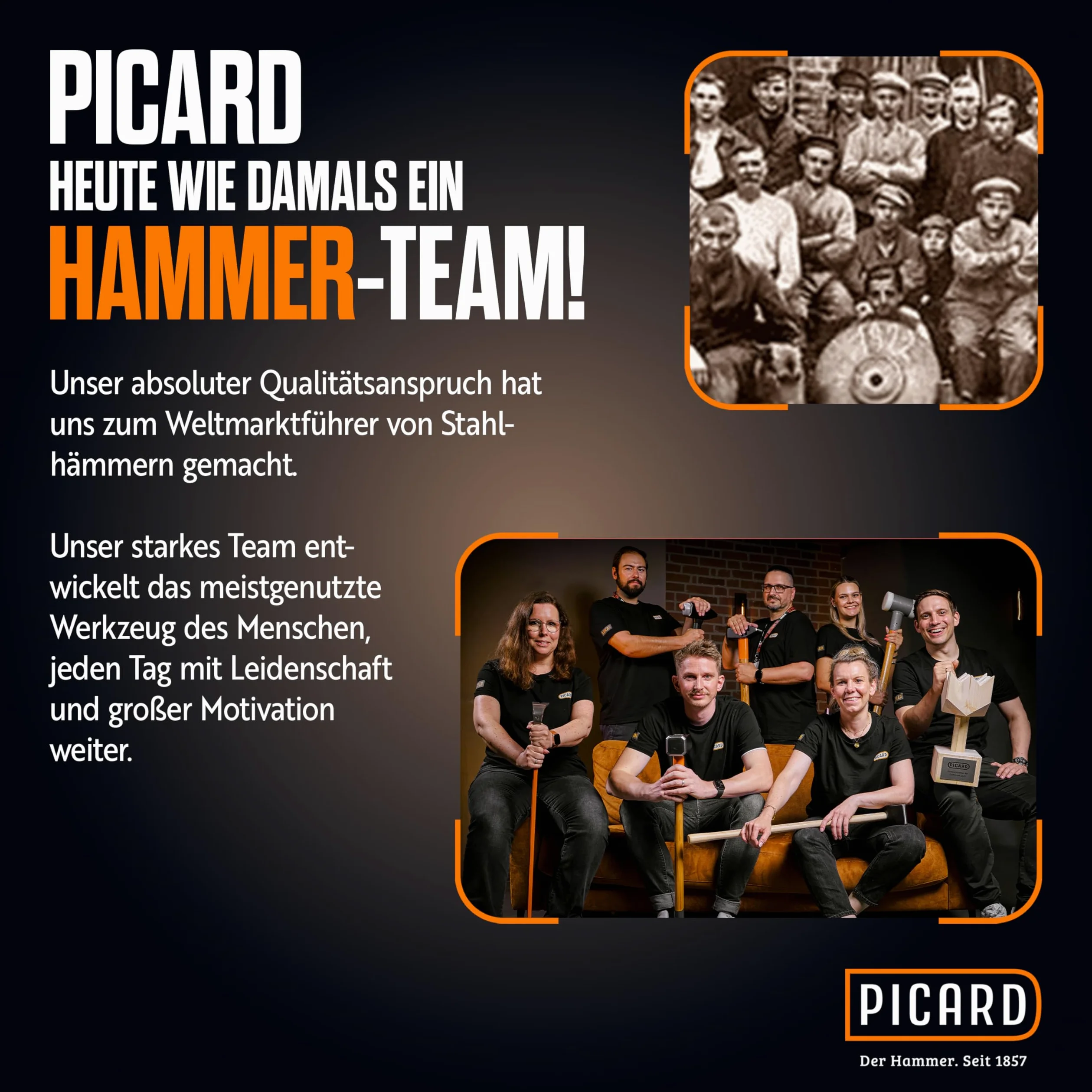 PICARD Schlosserhammer BlackTec FS Nr. 327 800g | Ergonomischer 3-Komponenten-Stiel | Schwingungsarm | Spezialstahl | DIN 1041 | Profi-Qualität für Schlosser und Klempner | Made in Germany seit 1857