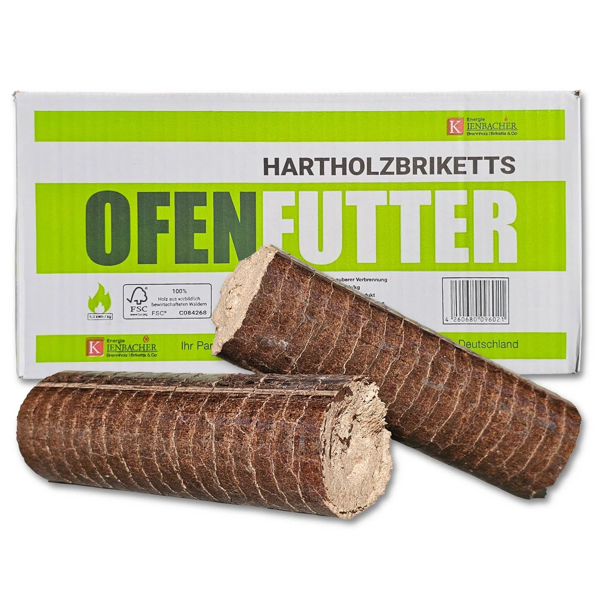 30kg Nestro Hartholzbriketts im 10kg Karton FSC Gluthalter Kamin Ofen Brenn Holzbriketts Heiz Grill Smoker Kohle | Energie Kienbacher