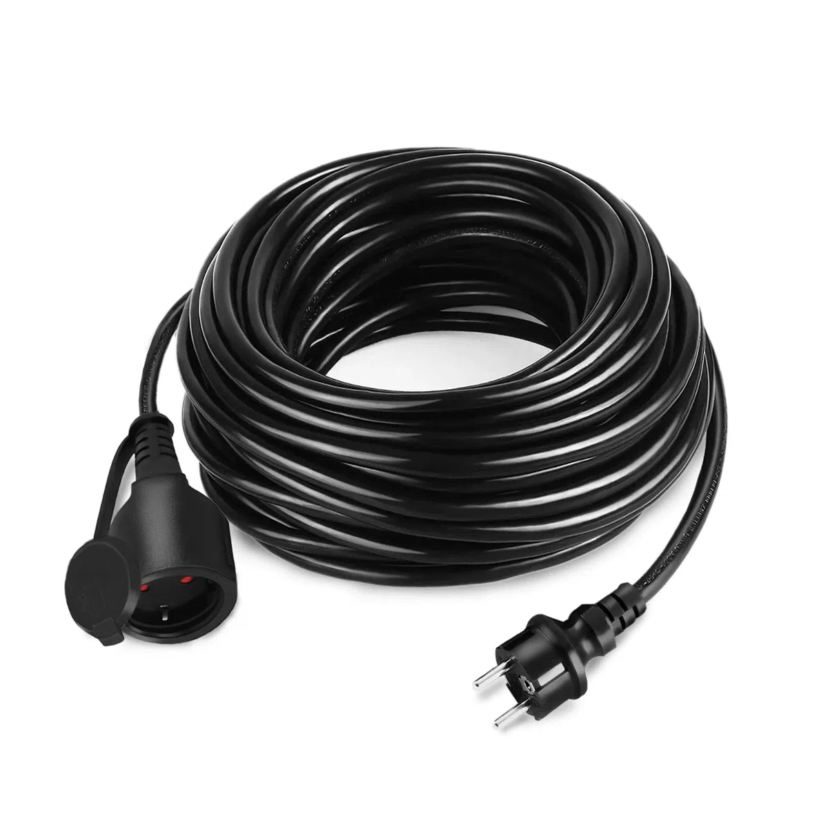 XMTECH Verlängerungskabel Außen mit Schutzkappe 20M Kabelverlängerungen Verlängerung Stromkabel Steckdosenverlängerung Stromverlängerungskabel Eurostecker Extension Cords für Innen & Außen IP44