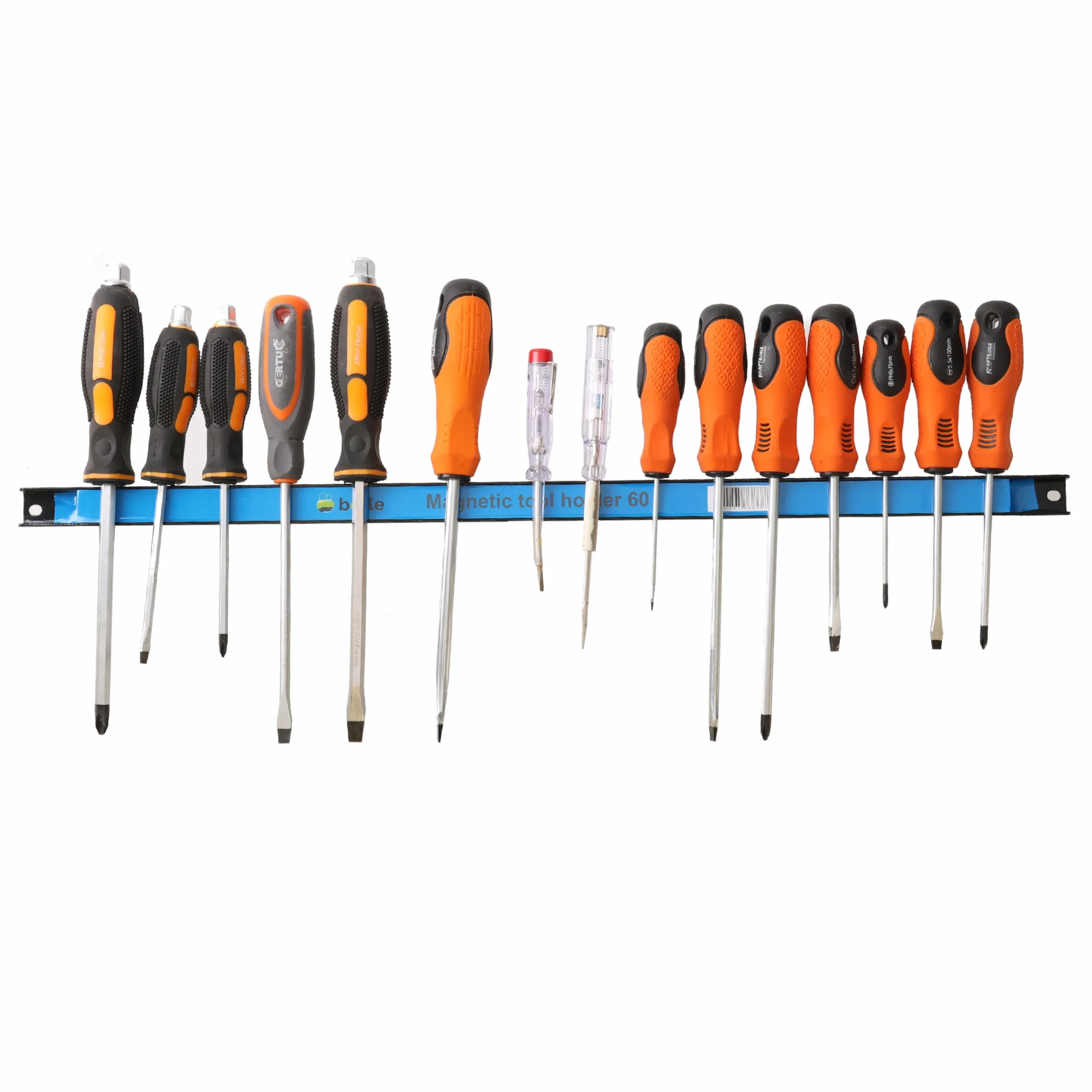 3 x Magnetische Werkzeugleiste Metallstreifen Länge 60 cm Schwarz Werkzeughalter Starker Magnet, mit Befestigungslöchern, Schrauben und Dübel inklusive für Schraubendreher, Zangen, Bohrer und mehr