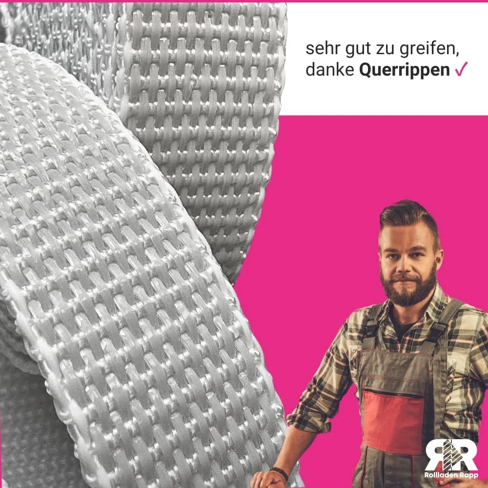 Gurtband 23mm Breite Farbe grau 50m-Rolle Rolladengurt für Rolladen [50m23grau]
