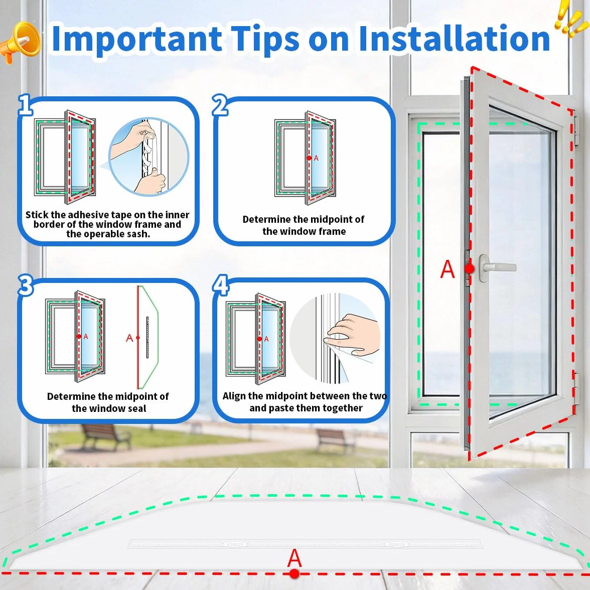 400CM(158") Fensterdichtung für mobile Klimaanlagen mit Reißverschluss und Klebeband,Hot Air Stop,Klimaanlage Fensterabdichtung für Wäschetrockner & Trockner,Halten Sie das Haus kühl