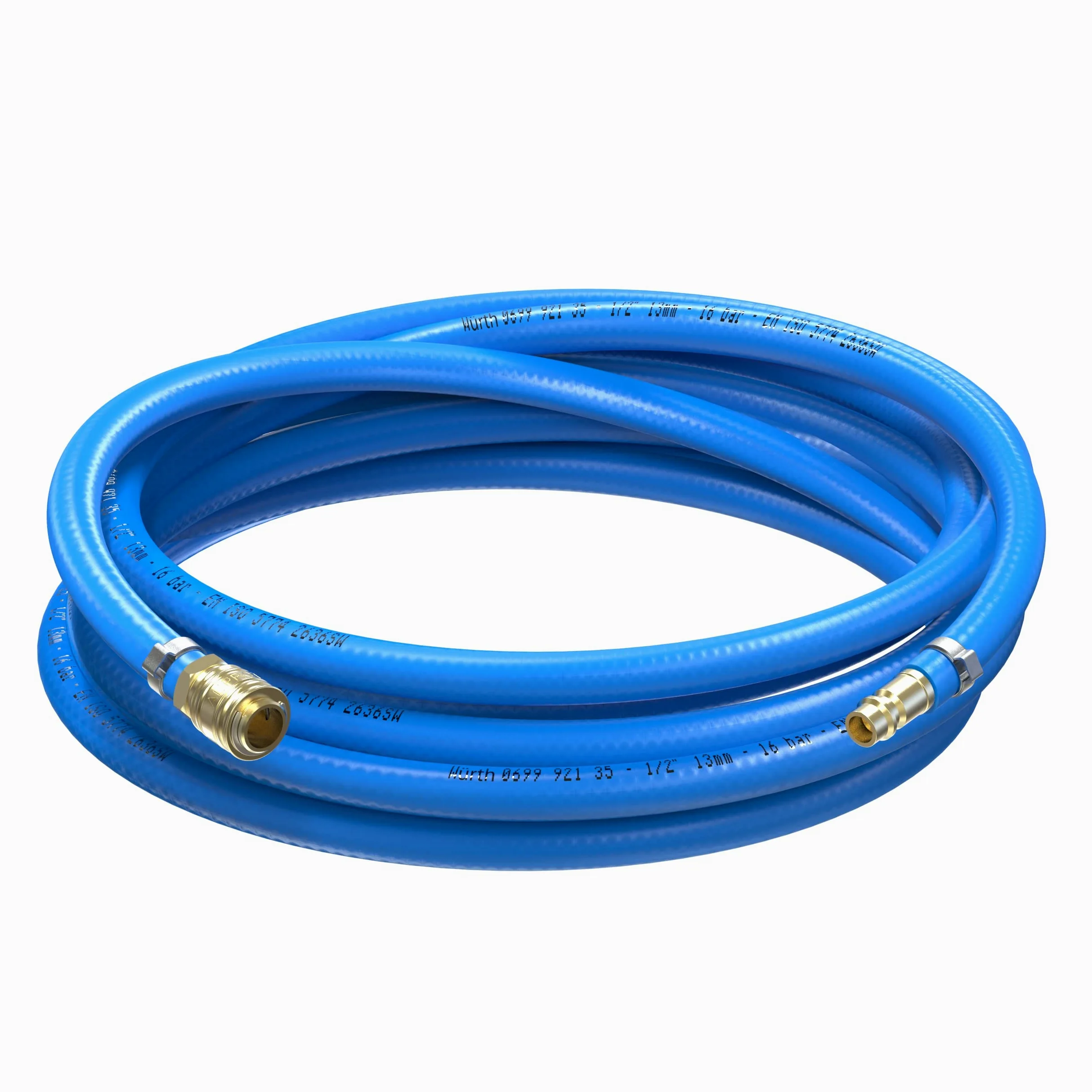 AUPROTEC Druckluftschlauch Set 13mm Ø Innen 3m PVC-Schlauch I Mit Messing Schnellkupplung für Druckluft-Kompressor I Würth Kompressorschlauch hochflexibel
