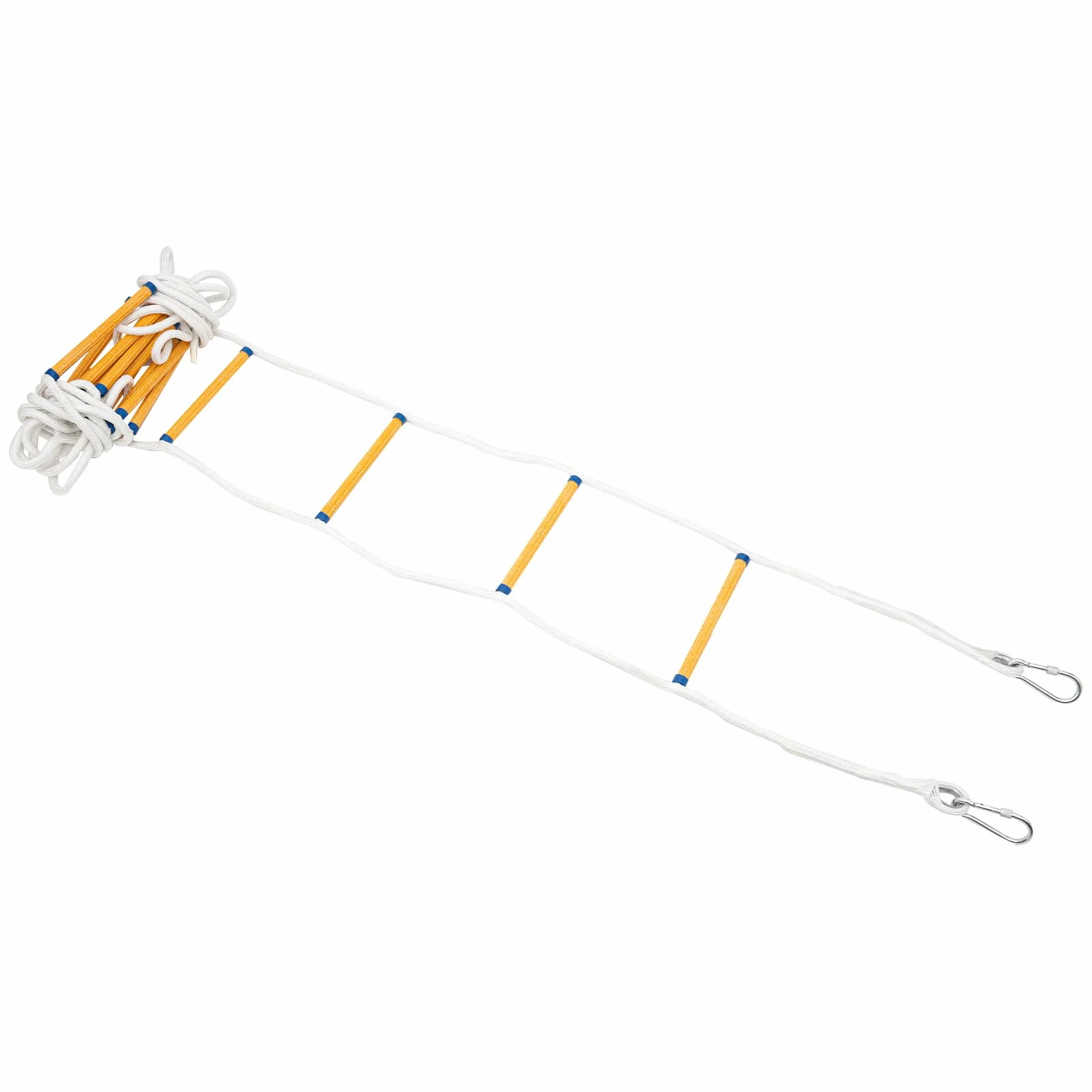 12M Feuerleiter mit 2 Karabiner Hängend Strickleiter Feuerfeste Rettungsleiter bis 200KG, Wiederverwendbar Feuerleitern für Dachböden/Fenstern/Balkonen