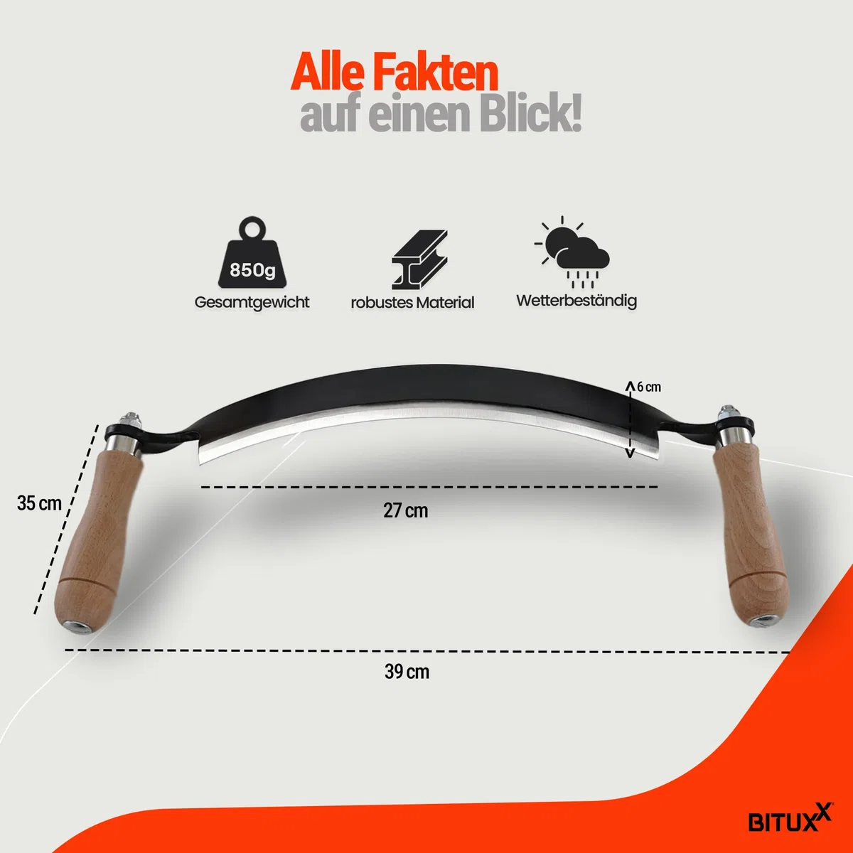Bituxx Zugmesser für Holz Ziehmesser Schäleisen Zieheisen gebogen 10"