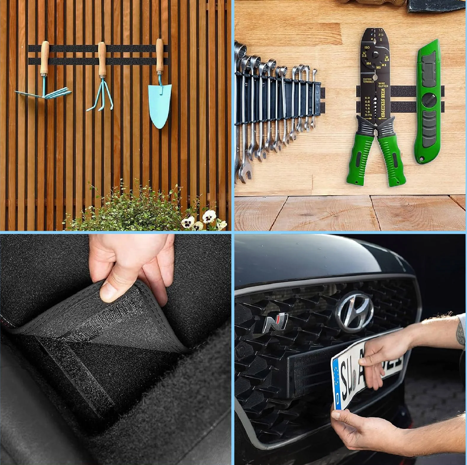 Klettband Selbstklebend Schwarz Extra Stark [10 Meter x 50 mm] – Wiederverwendbarer Klettverschluss für Stoff und Glatte Flächen Robust Zuschneidbar Langlebig für Haushalt Werkstatt Wohnmobil