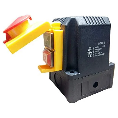 DZ08-4 Kombinationsschalter 400V mit Notaus – Drehstrom Hauptschalter mit Phasenwender für Maschinen und Motoren bis 4,8 kW – robuster Maschinenschalter für Werkstatt und Industrie- KOA7