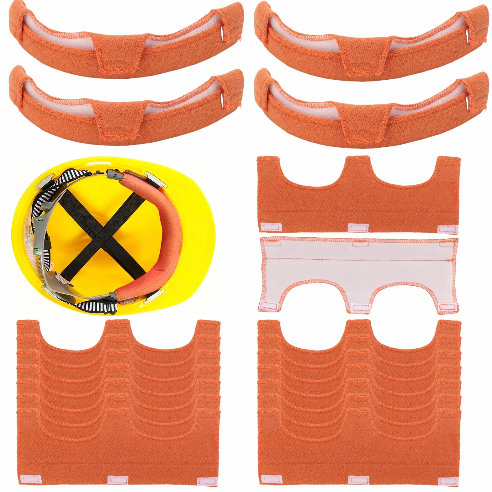 20Pcs Schutzhelm Schweißband, Baumwoll Schutzhelm Innenfutter, Schweißhelm Luftkissen Schweißband Schutzhelme-Zubehör