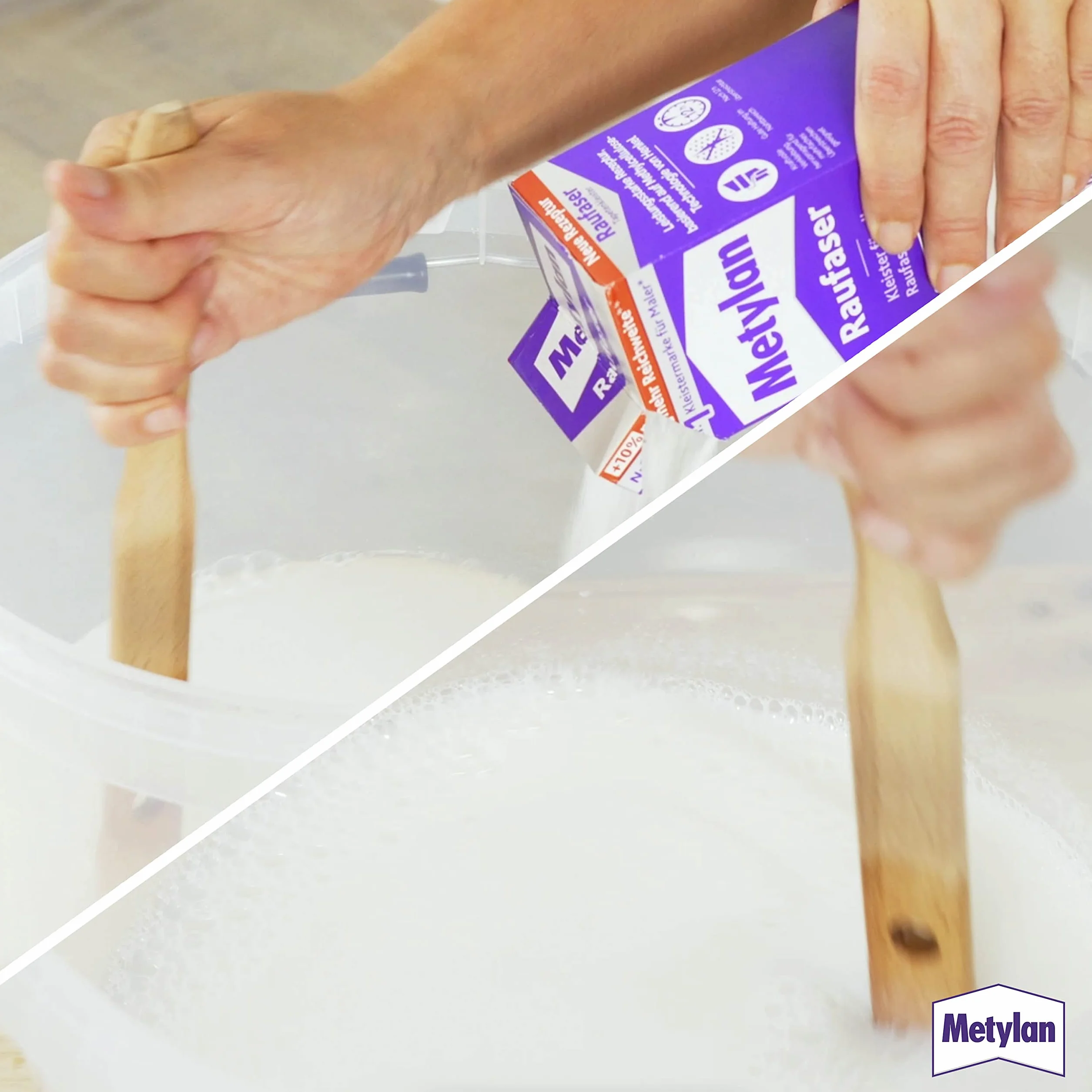 Metylan Raufaser, Tapetenkleister für Raufasertapete (1x180g) & Metylan Naht- und Reparaturkleber (1x60g) & Metylan Tapetenablöser Aktiv-Konzentrat, löst problemlos (1x0,5l)