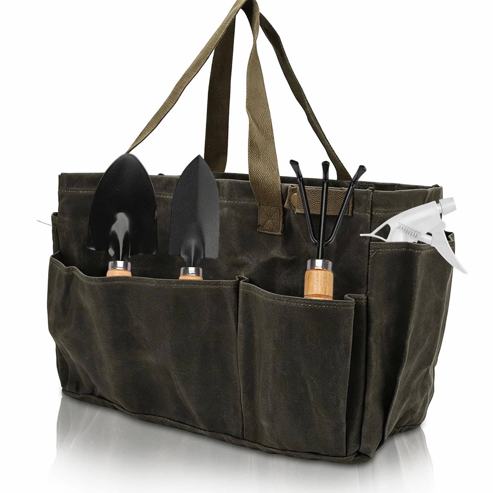 HERCHR Garten-Einkaufstasche, Garten-Werkzeugtasche, Wasserdicht, Großes Fassungsvermögen, Garten-Tragetasche, Organizer-Tasche, Garten-Werkzeug-Set-Halter, Segeltuchtasche