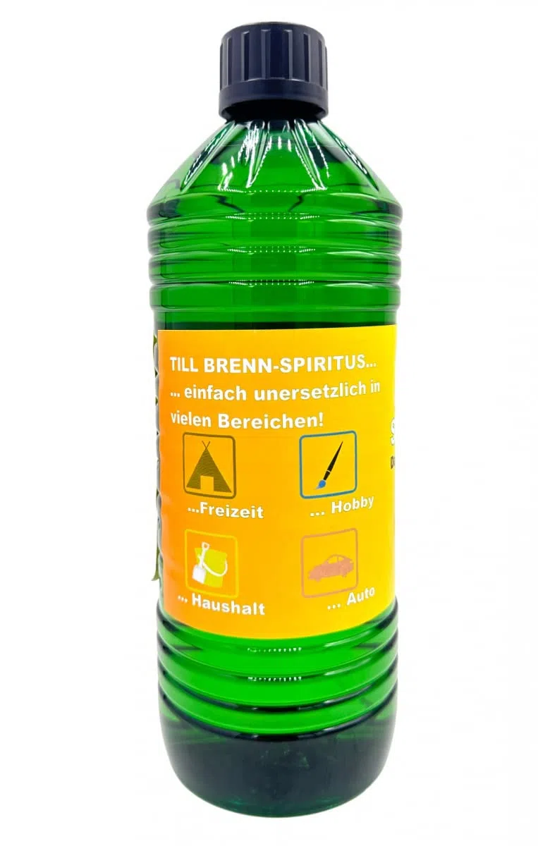 Till Brennspiritus 1 Liter, Reiniger und Brennstoff, 94% Ethanol, hochwertiger Spiritus Allrounder für Freizeit, Hobby, Auto, Haushalt, Gewerbe und Industrie