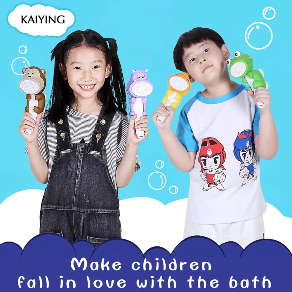 KAIYING Delphin Kinderdusche, Handduschkopf für Kleinkinder, Baby Duschaufsatz, Duschköpfe Badezubehör, Bad Kinder Duschkopf mit Halterung, Schlauch und Umlenkventil