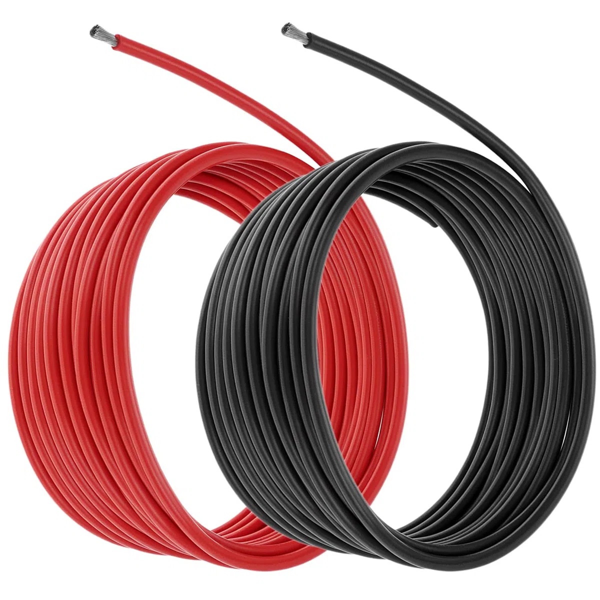 QWORK® 10AWG 6mm² Silikon Elektronik Kabel - 5M Schwarz 5M Rot - 10 Gauge Silikon Draht KFZ Kabel Flexibel und Weich Niedrige Impedanz 1050 Litzen OFC-verzinnte Drähte
