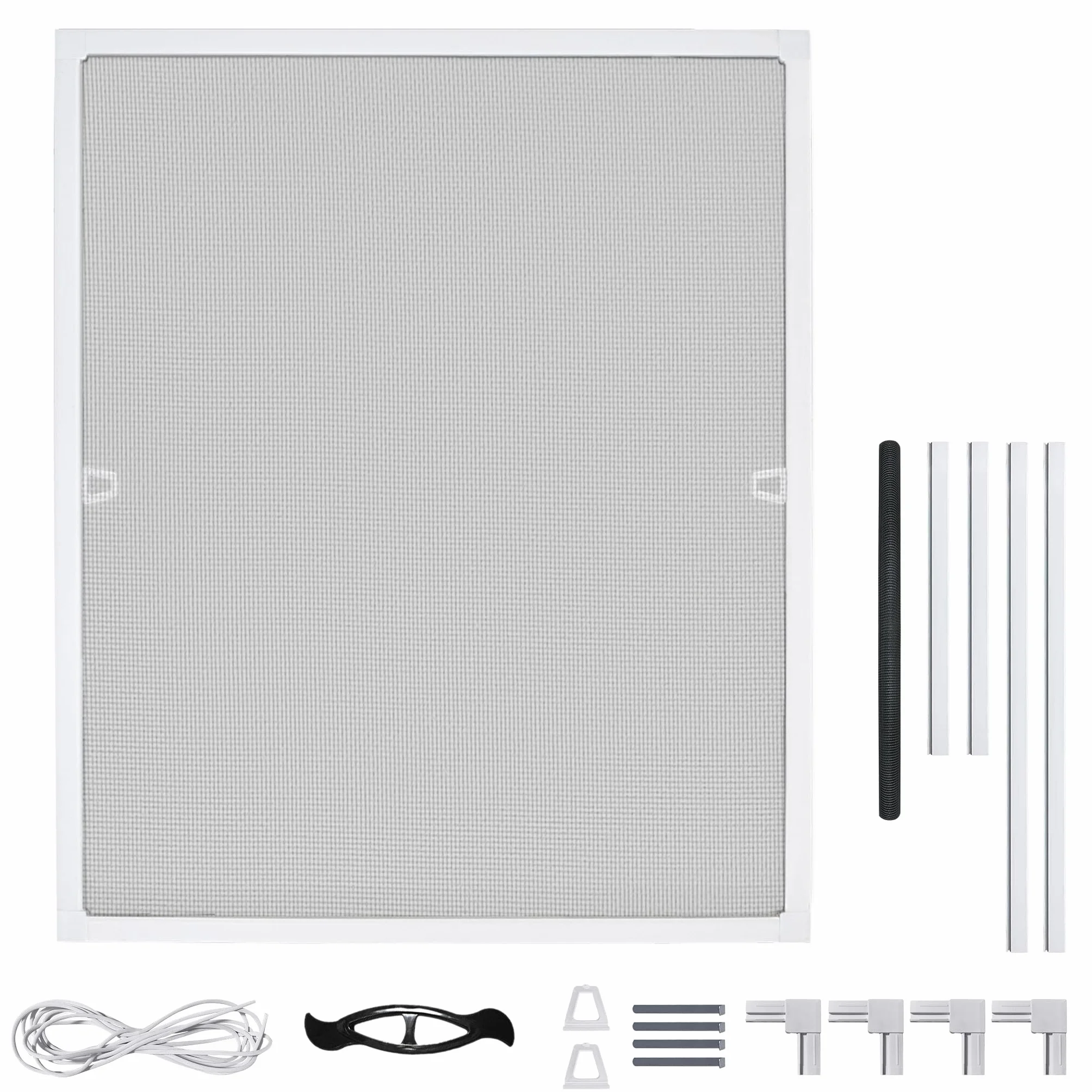 Fliegengitter Fenster Fliegenschutz Mückengitter aus Moskitonetz & Aluminium Fensterrahmen 100x120cm Fliegenschutzgitter ohne Bohre Insektenschutz & Pollenschutz Fliegennetz (Weiß)