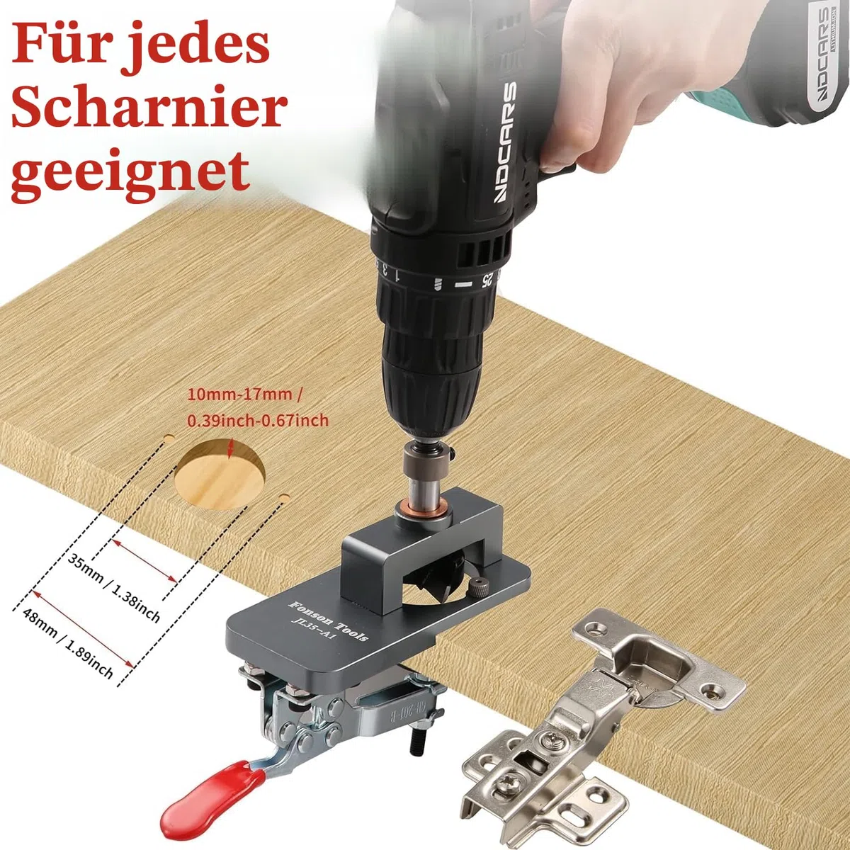 35mm verdeckte Türscharniervorrichtung, genaue Verriegelungsschrankscharnierlochbohrvorrichtung, für Türinstallation Haushaltswerkzeuge Lochöffner