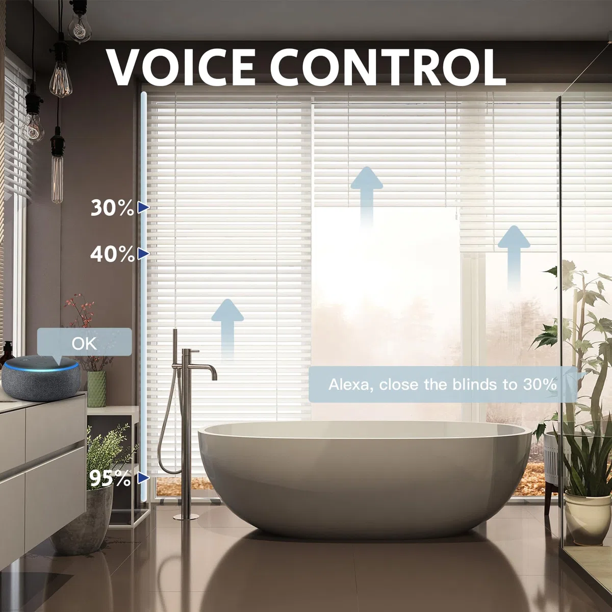BSEED WLAN Rollladenschalter Smart Lichtschalter (Neutralleiter Erforderlich) Alexa und Google Home Work mit Tuya WIfI Schalter aus Glas Weiß