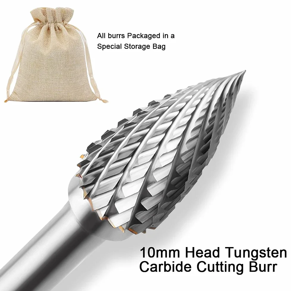 Raspel Set,ACCOCO,5-Teilig 6×10mm Raspeln Satz Doppelschnitt Hartmetall Drehfeilen Diamantfräser Dremel Drehwerkzeug für Schleifer Bohrer DIY Holzbearbeitung Carving Metall Polieren