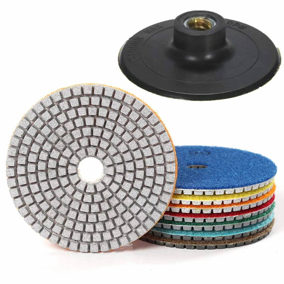 7 Stück 3 Inch Diamant Nass Polierscheibe Set mit Unterstützung Pad für Granit Stein Beton Marmor Bodenschleifer Oder Polierer