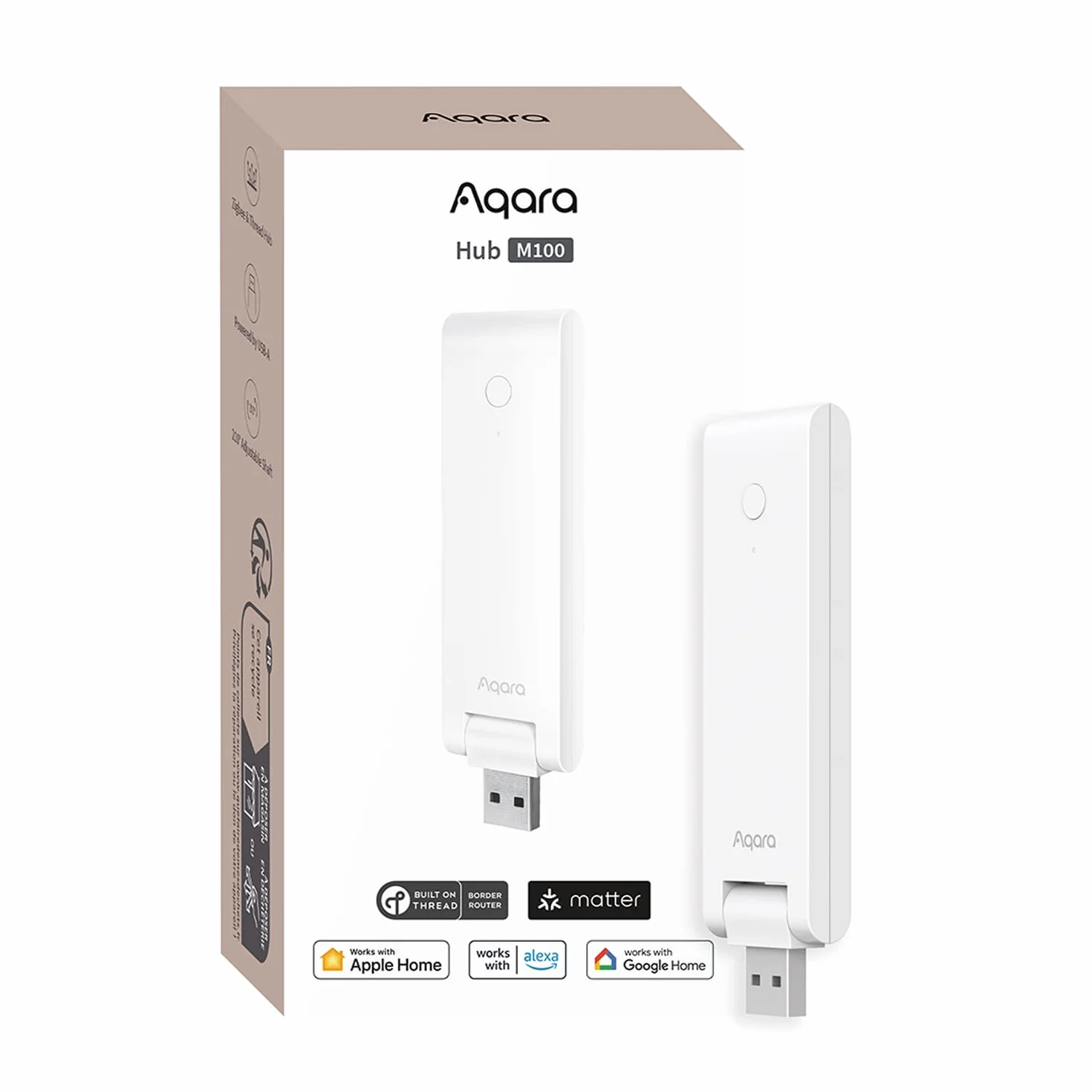 Aqara Smart Hub M100 für Hausautomation, Matter-Controller, Thread-Grenzrouter mit Aqara Zigbee(Keine Drittanbieter), Unterstützt Apple Home, Home Assistant, Alexa, Google Home, SmartThings, IFTTT