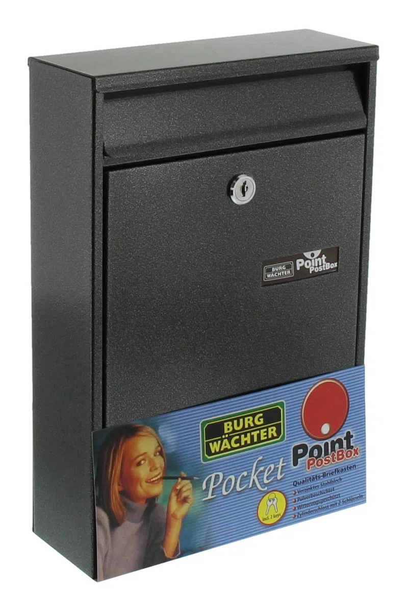 Burg-Wächter, Anlagenbriefkasten, A5 Einwurf-Format, Verzinkter Stahl, Pocket 5871 E, Eisen