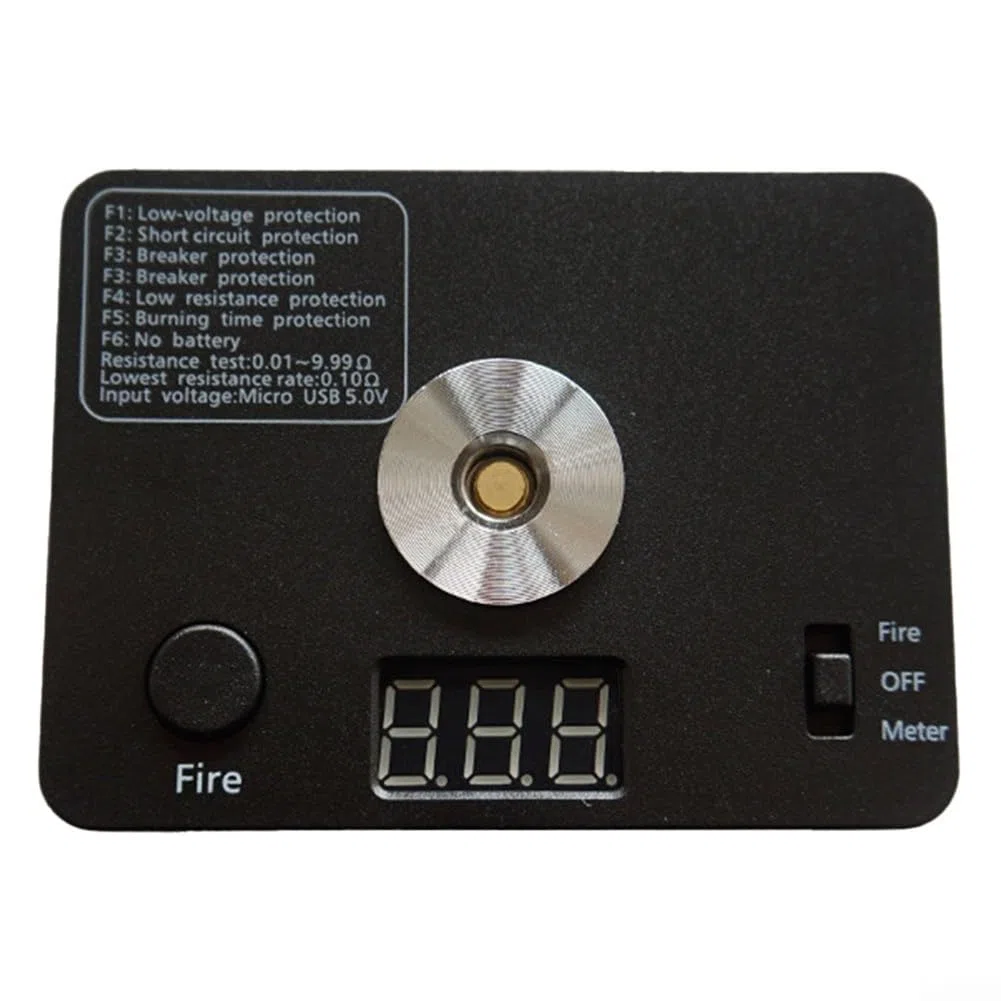 521 Tab Mini Coil Burn Measurement Build Platform V3 Ohm Resistance Tester for Professionals with Wide Range 0.01-9.99 Ohm & Bright LED Display
