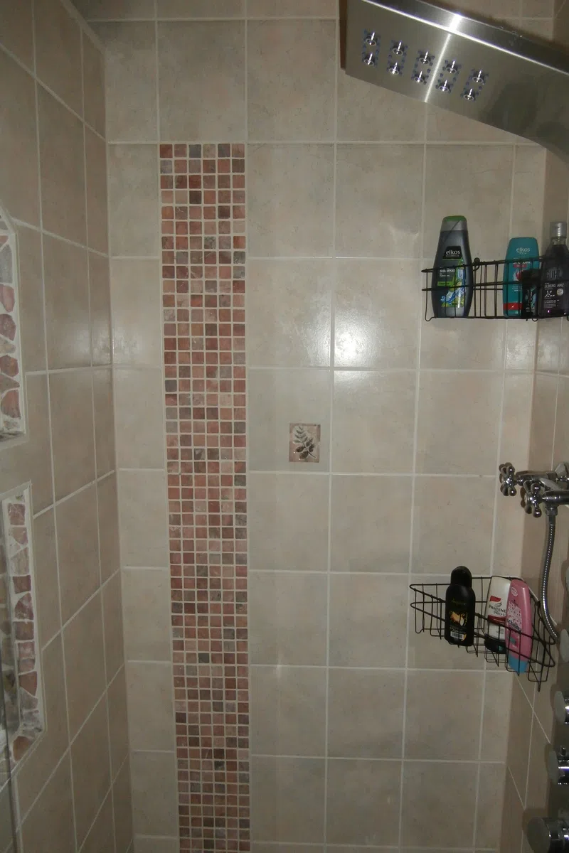 DIVERO 11 Fliesenmatten Naturstein Mosaikfliesen aus Marmor für Wand und Boden creme-rosa á 29 x 29 cm