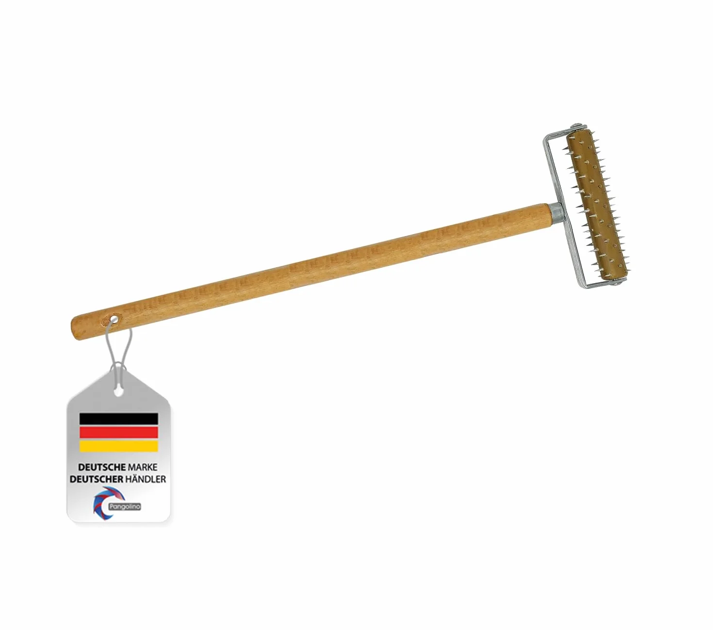 Pangolino Stachelwalze 150 x 500 mm – Igelwalze zum Perforieren & Ablösen von Tapeten | Tapezierwerkzeug mit Holzgriff | Nagelroller mit Edelstahlstacheln | inkl. Schutzkappe