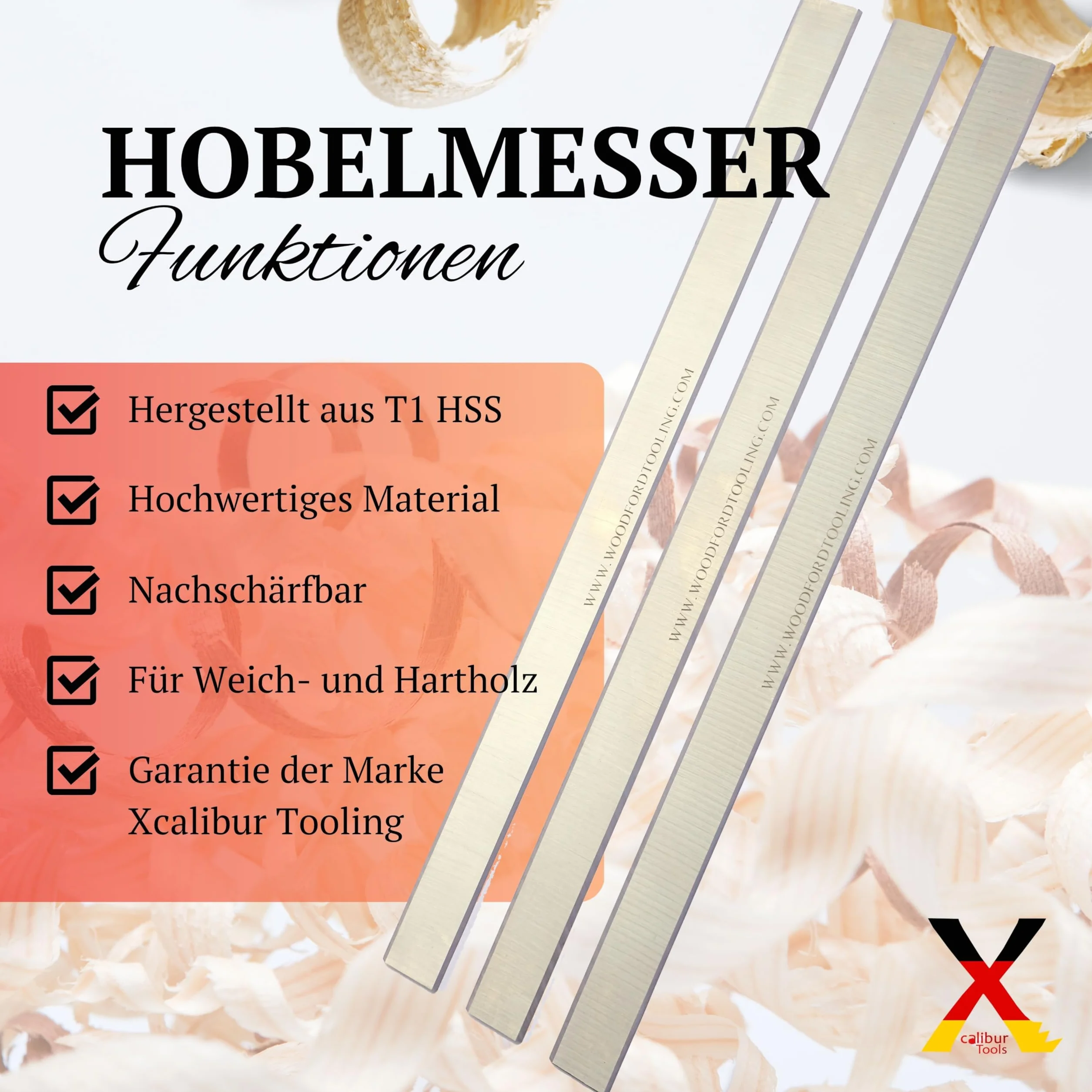 Scheppach HSS Nachschleifbare Hobelmesser Klinge 260mm - Für HM1 HM2 HMS260 HMC260 HMT260 HMS2600Ci 6200 4134 - Passt Auch Record Power PT107 - Hergestellt Von Xcalibur Tooling