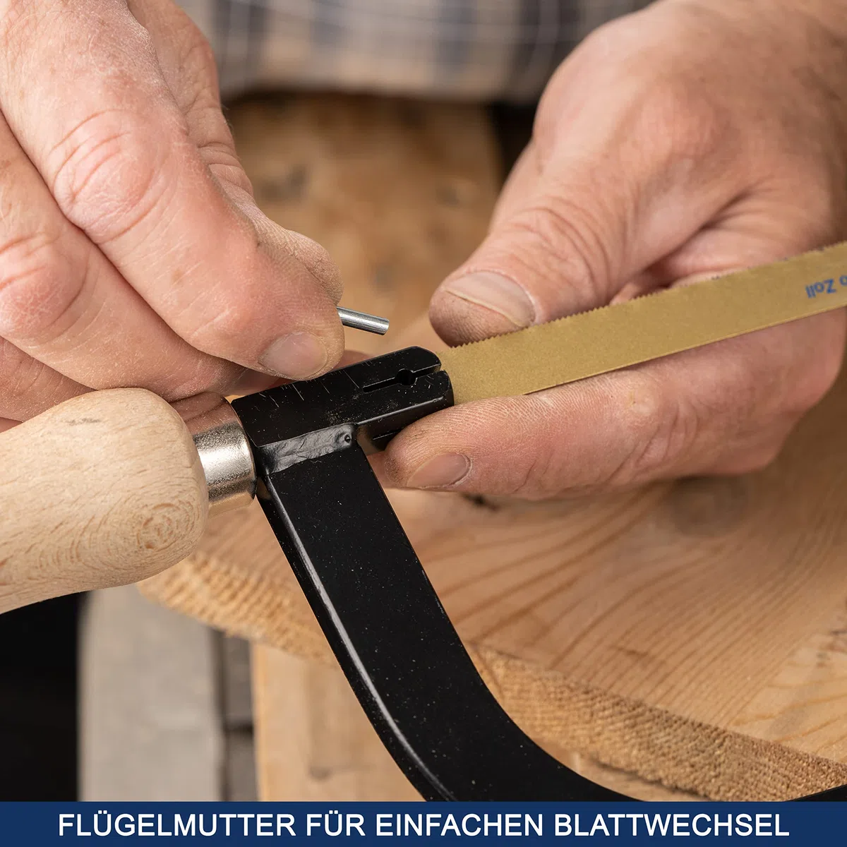 Augusta-Heckenrose Metallsäge-Bogen nach DIN 6437 300mm I Stabile Eisensäge mit HSS-Sägeblatt mit Feinstverzahnung I Schnelles Sägen in allen Metallen
