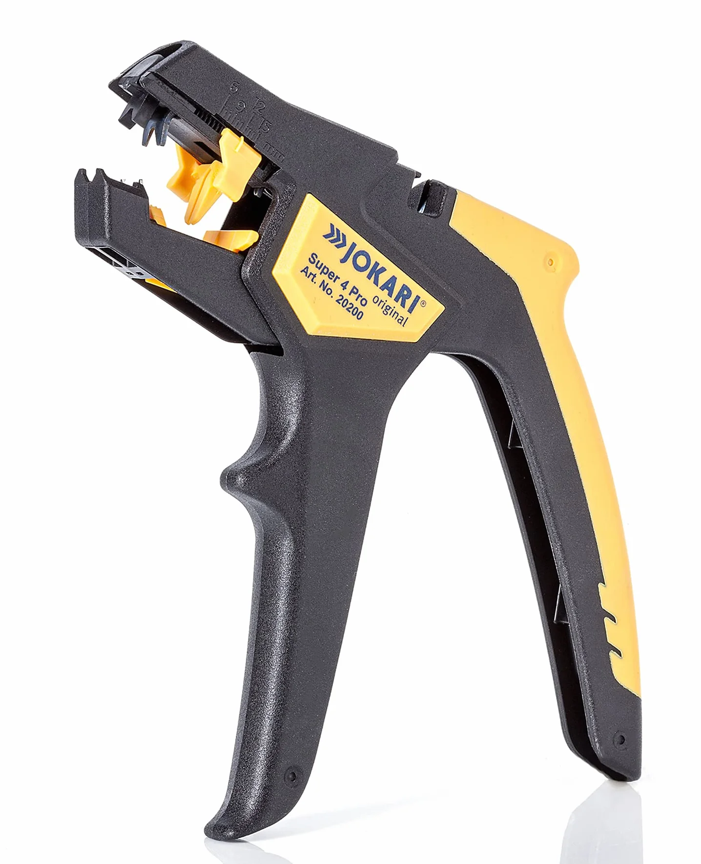 Jokari Abisolierzange Super 4 Pro (für Leiterquerschnitte von 0,2-6mm², Längenanschlag verstellbar 5-15 mm, Griff ergonomisch, Klingen auswechselbar) 460300