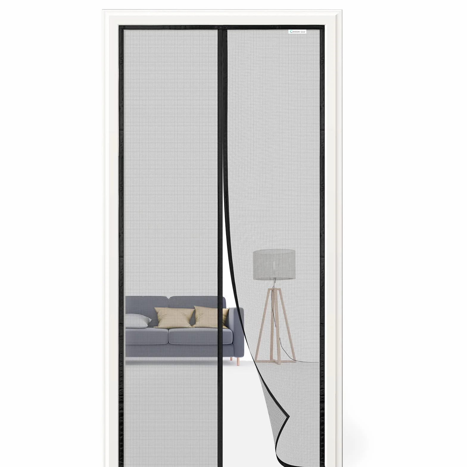 Fliegengitter Tür 140x210 cm, Magnet Fliegengitter Balkontür Ohne Bohren, Geeignet für Balkontüren, Fenstertüren, Terrassentüren. Schwarz