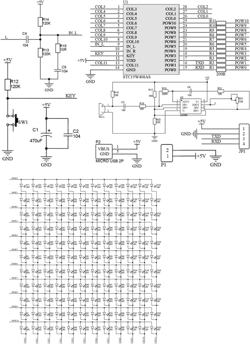 Audio Visualizer Elektronik Bausatz DIY Kit, LED-Licht Musikalische Spektrum Elektronik Kit, Löten Bausatz mit Bauteilen,Leiterplatte,Gehäuse, Audiopegelanzeige für Elektronikbegeisterte, USB Powered