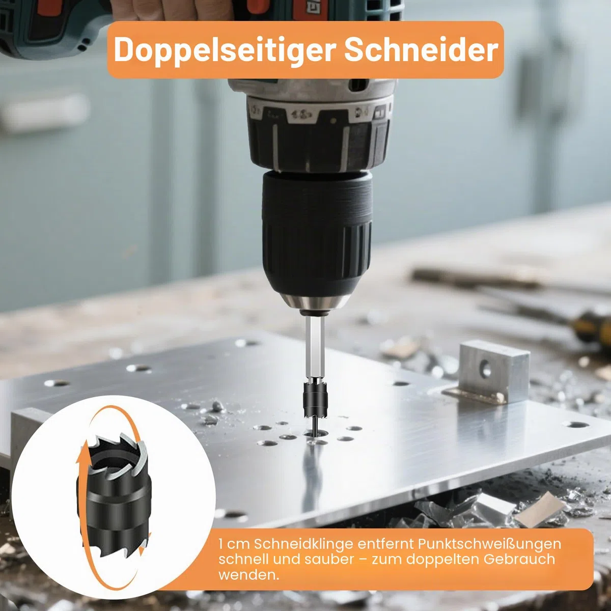 EEEKit 13PCS Punktschweiß Schneider Kit, 3/8"HSS Spot Weld Cutter Bohrer Sechskant Blechlochschneider Entferner für Power Drill Punktschweißen