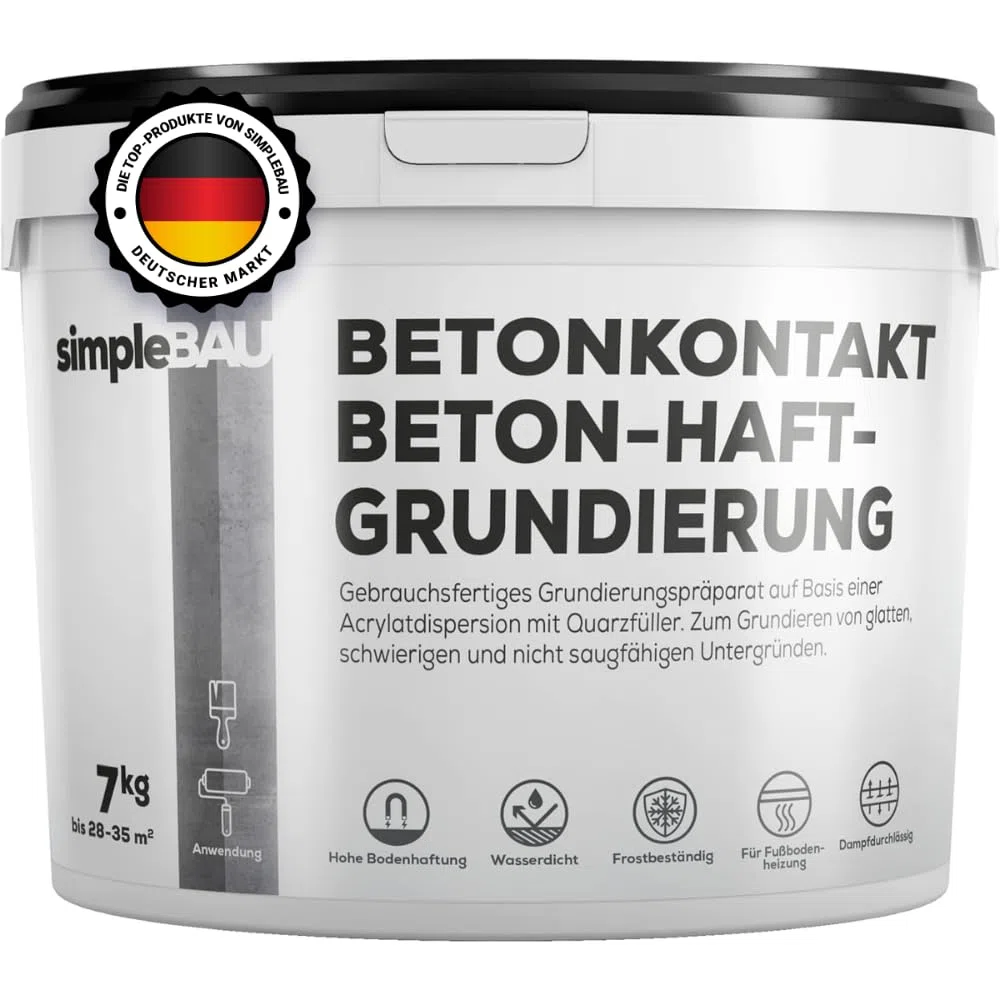 Betonkontakt Grundierung 7 kg – Gebrauchsfertige Haftgrundierung auf Quarzsandbasis für Beton, Fliesen & glatte Oberflächen – Innen & Außen, Wasserfest, Frostbeständig & Stark Haftend