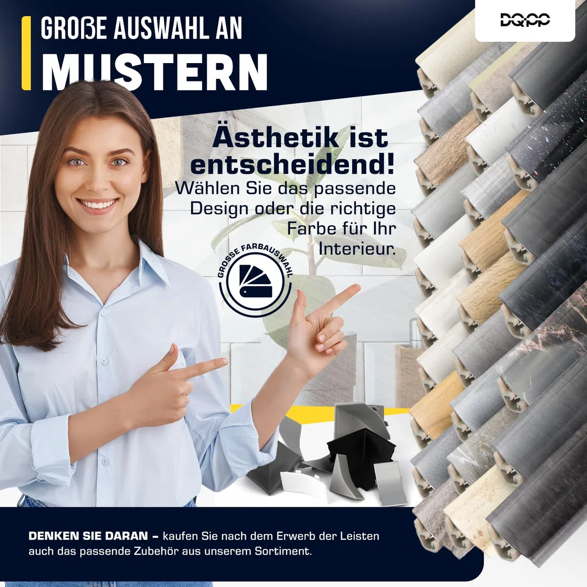 DQ-PP 3m WINKELLEISTE – Eiche Siena – 23 x 23mm – PVC – GRATIS Schrauben – Küchenleiste Arbeitsplatte Abschlussleiste Leiste Küche Küchenabschlussleiste Wandabschlussleiste Tischplattenleisten