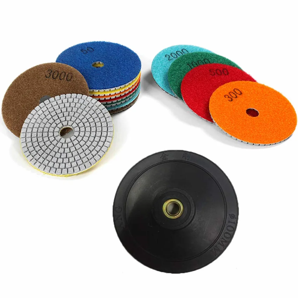 7 Stück 3 Inch Diamant Nass Polierscheibe Set mit Unterstützung Pad für Granit Stein Beton Marmor Bodenschleifer Oder Polierer