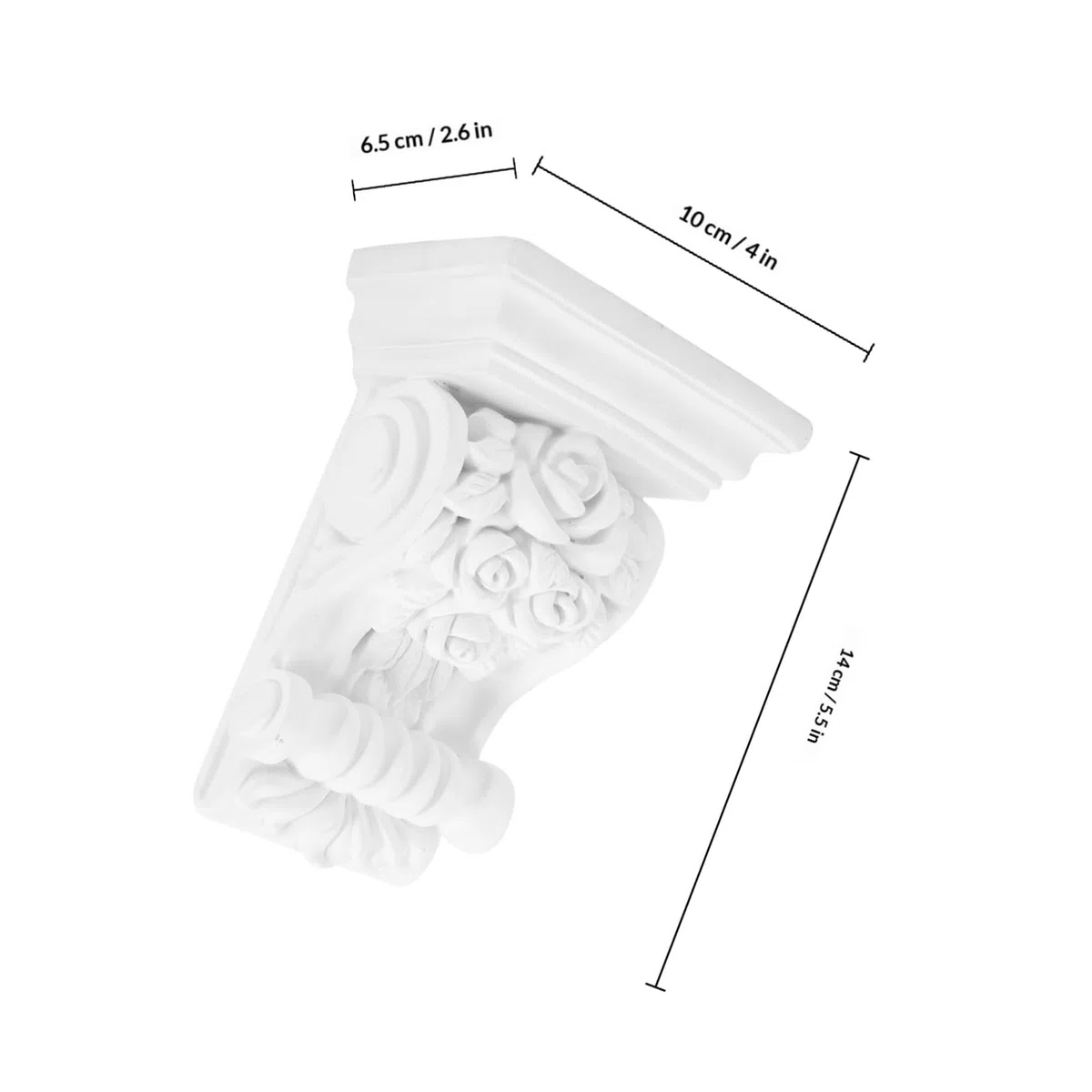 Dekorative PU Konsolen Weiß 10cm Breit Europäische Stuckkonsolen für Haus und Garten Rustikale Wand und Deckendekoration mit Einfachem Anbringen