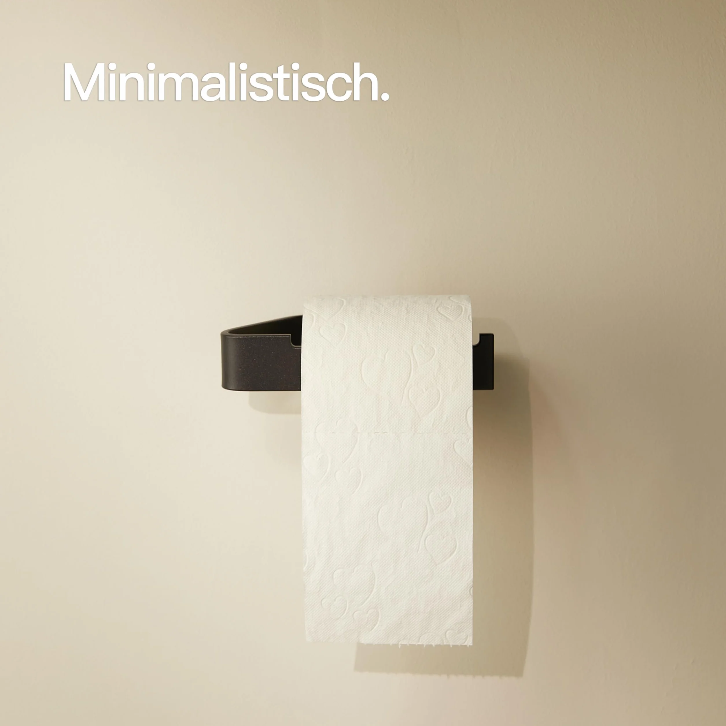Designfabrik Hamburg Toilettenpapierhalter ohne Bohren | Klopapierhalter zum Kleben | Klorollenhalter Bad | WC Rollenhalter selbstklebend | Toilettenpapierhalter Schwarz | Modernes Design