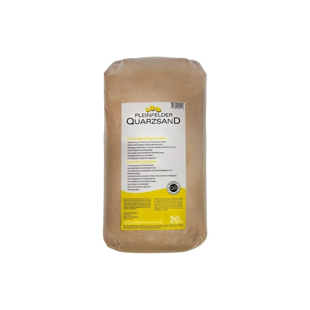 Fugensand, Einkehrsand, feuergetrockneter Quarzsand, rieselfähig, Körnung: 0,3-0,7mm, 20kg Säcke