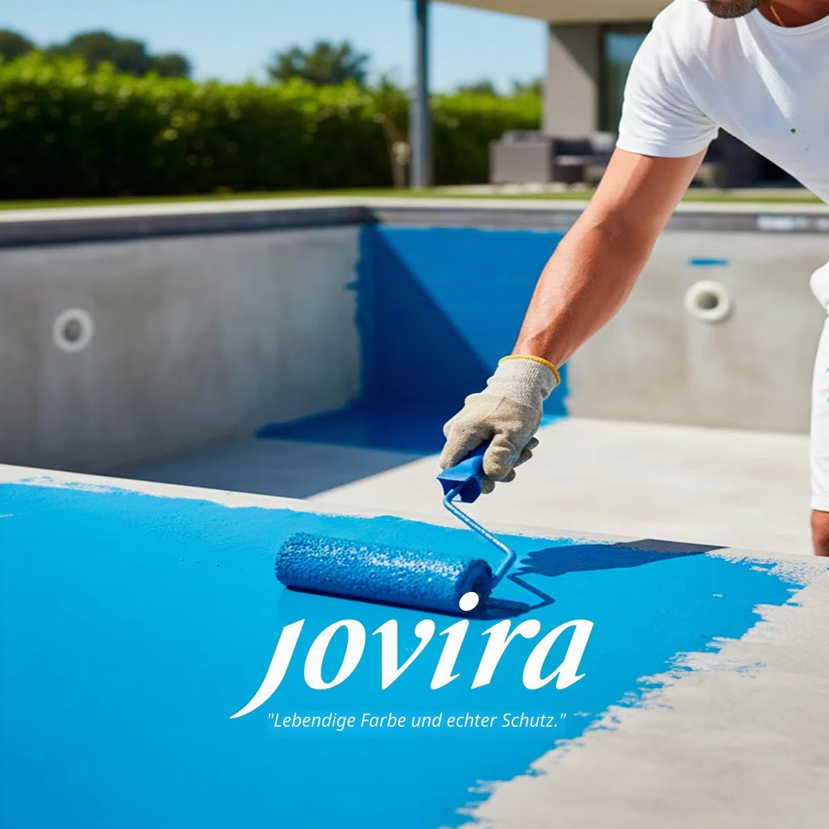 JOVIRA PINTURAS Schwimmbeckenfarbe auf Wasserbasis, für den Schutz und die Dekoration von Schwimmbädern. (4 Liter, Blau)