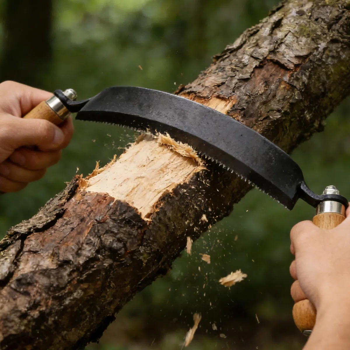 Zeichnen Rasur Werkzeug, 10 Zoll Zugmesser für Holz, Ziehmesser für Holz, Zugmesser Reifmesser mit Hohe Schärfe, Rindenschäler mit Ergonomischen Holzgriffen und Klingenschutz für Garten, Holzarbeiten