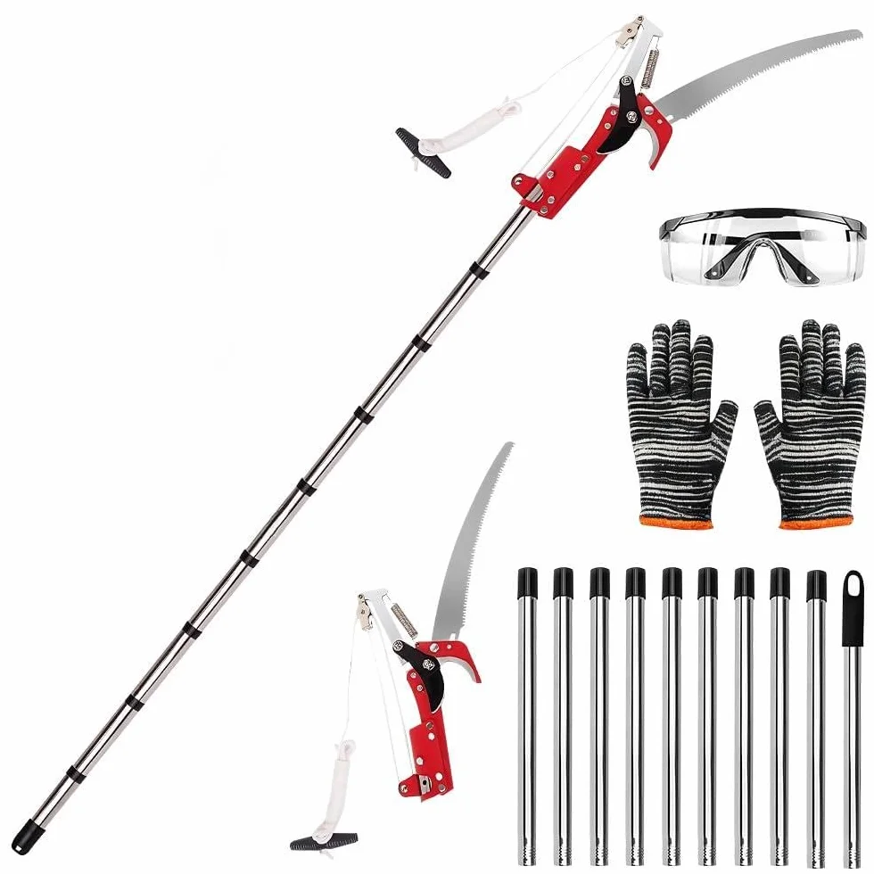 Astsäge Teleskop, SGZIOO Hochentaster Handsäge Einstellbare Länge, Baumsäge, Gartensäge, Baumschere, Leichte Teleskopstange zum Schneiden von hohen Ästen, Sträuchern im Garten, Wald, Dicke Stämme