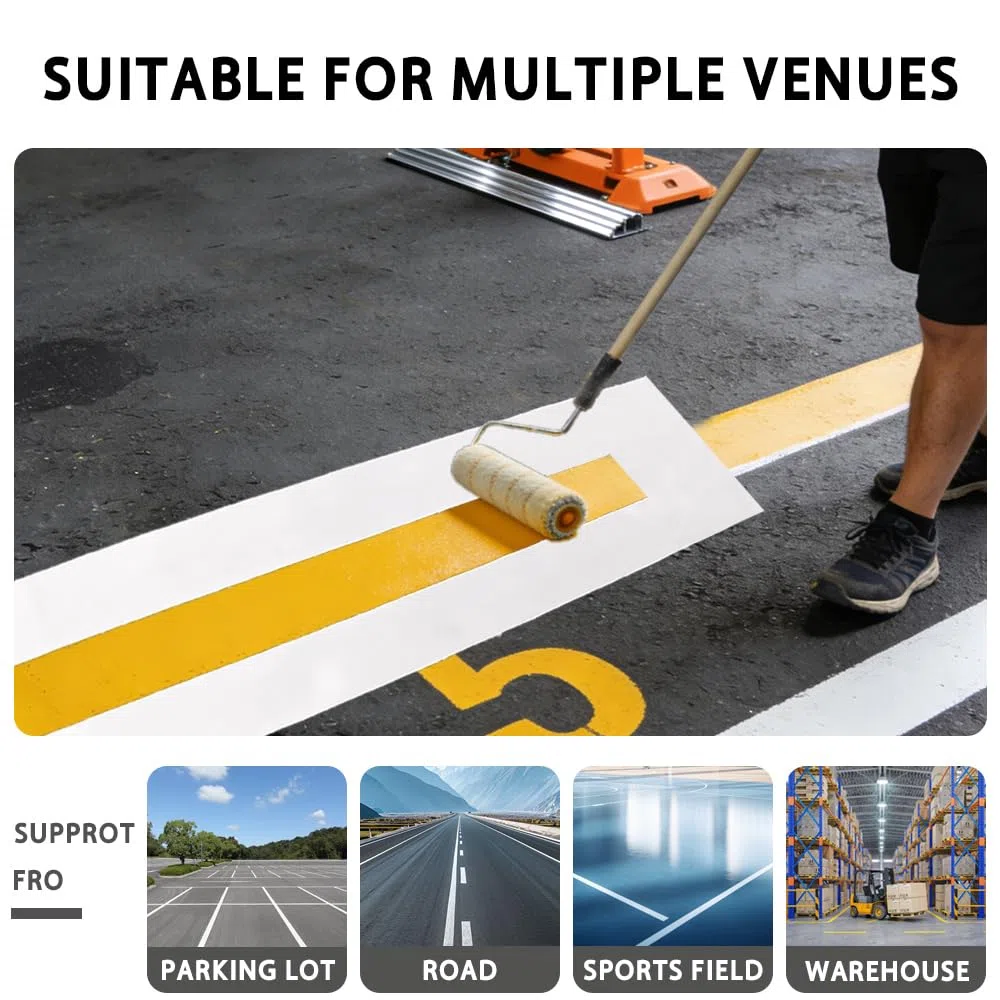 Linienmarkierung Schablone aus Silikon, Wiederverwendbare Markierschablone für Bodenmarkierung und Parkplatz Präzise, flexible Schablone für Asphalt und Beton, rollbar und leicht zu reinigen