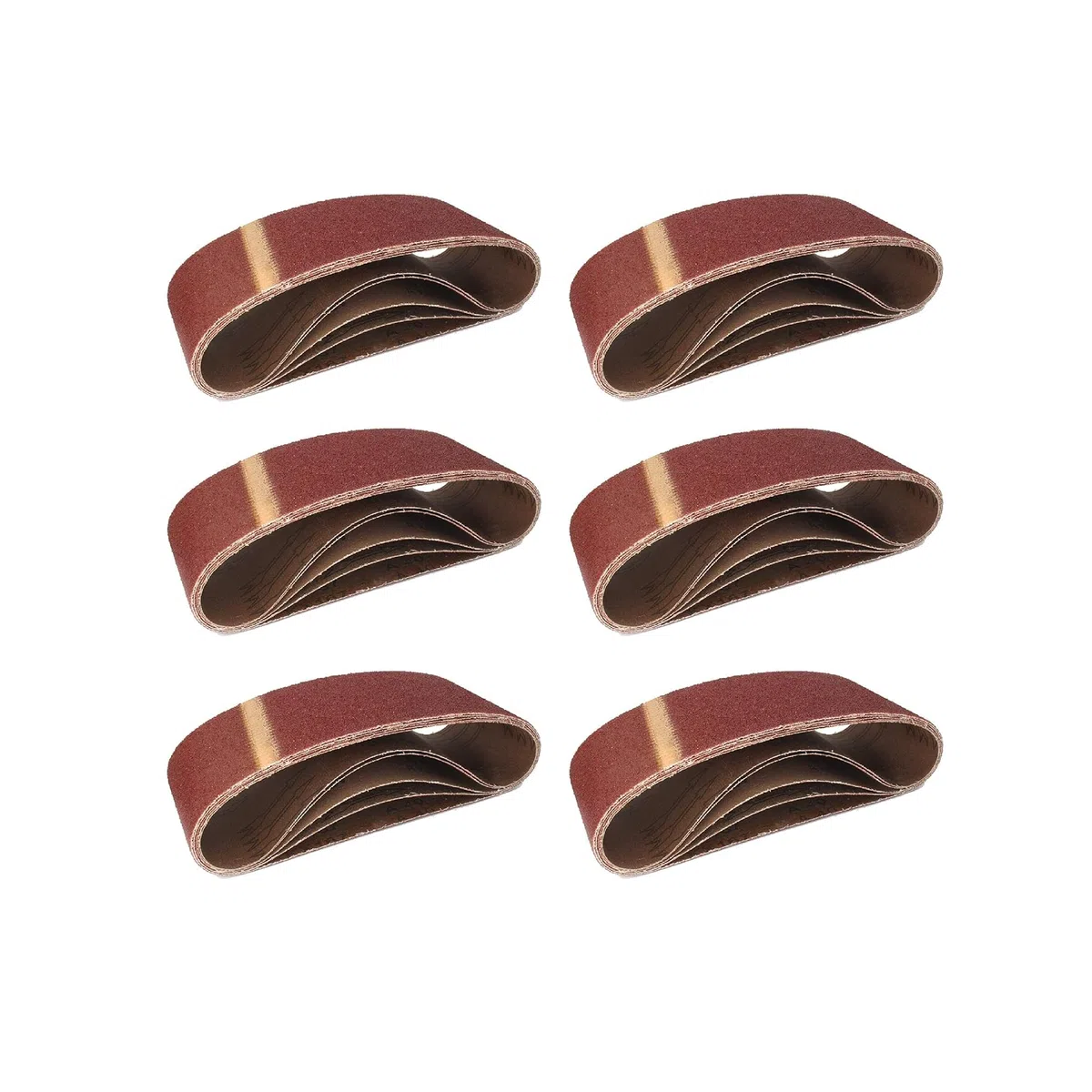 Gewebe-Schleifbänder │ 25 Stück │ 75 x 457 mm │ je 5 x Korn 40/60/80/120/180 │ für Bandschleifer │ Schleifpapier │ Schleifband-Set