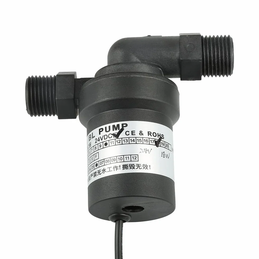 Warmwasserumwälzpumpe 24V DC 18W, Bürstenlose Heißwasserpumpe mit 1/2 BSP Gewinde, Geräuscharme Zirkulationspumpe für Solarwarmwasserbereiter