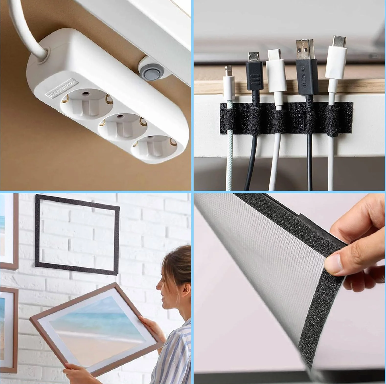 Klettband Selbstklebend Schwarz Extra Stark [10 Meter x 50 mm] – Wiederverwendbarer Klettverschluss für Stoff und Glatte Flächen Robust Zuschneidbar Langlebig für Haushalt Werkstatt Wohnmobil