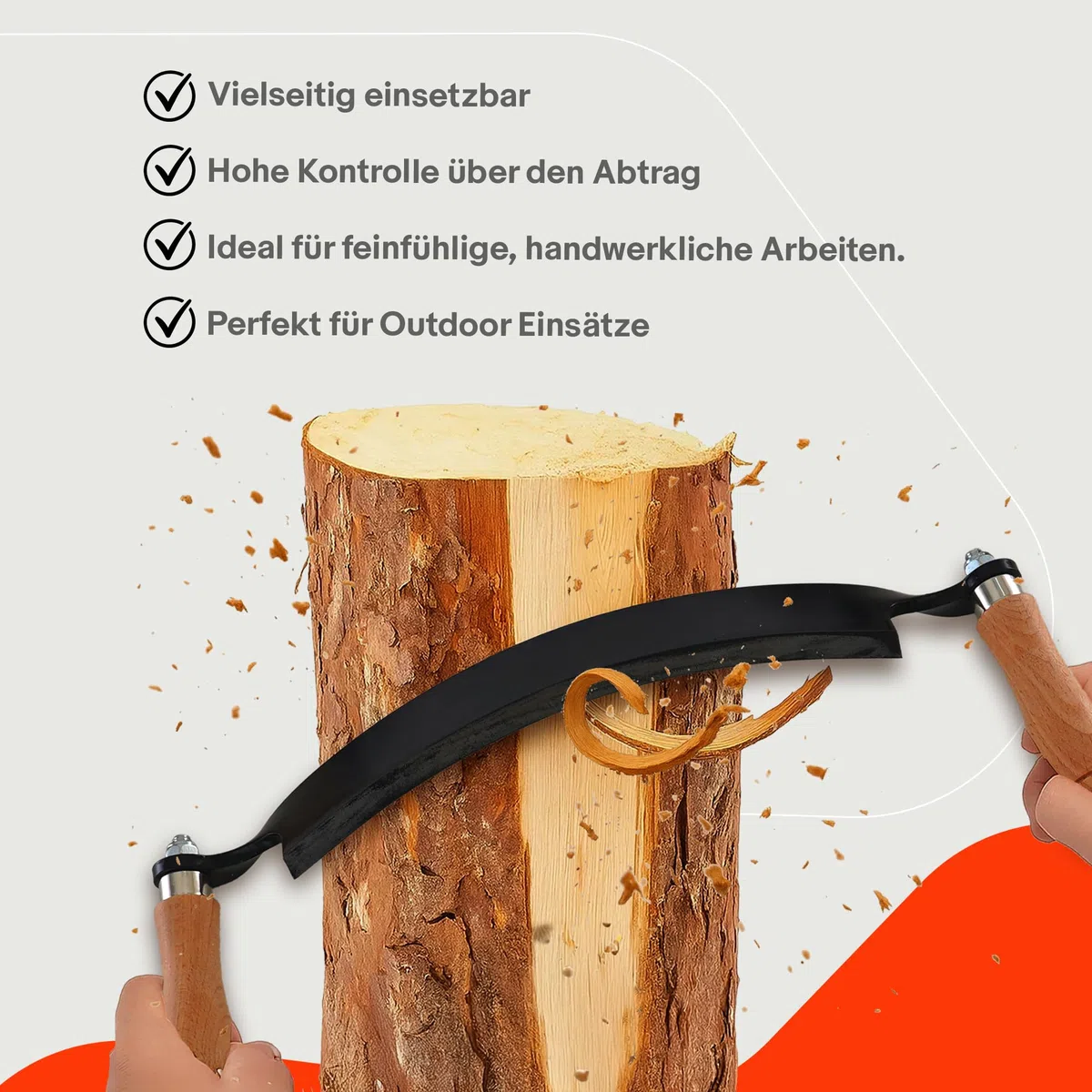 Bituxx Zugmesser für Holz Ziehmesser Schäleisen Zieheisen gebogen 10"